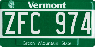 VT license plate ZFC974
