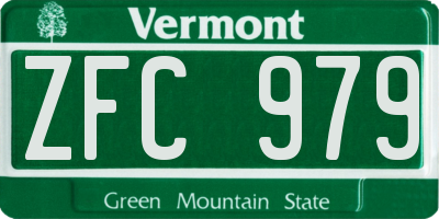 VT license plate ZFC979