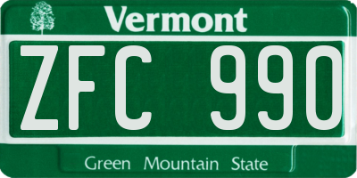 VT license plate ZFC990