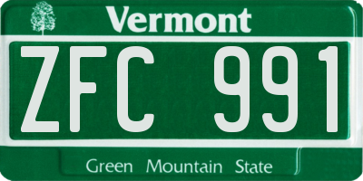 VT license plate ZFC991
