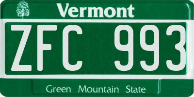 VT license plate ZFC993