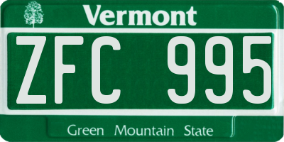 VT license plate ZFC995