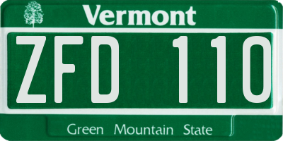 VT license plate ZFD110