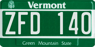 VT license plate ZFD140