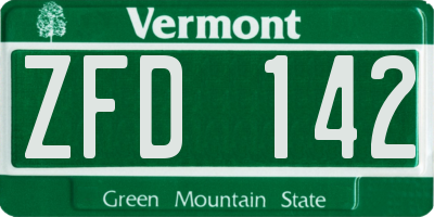 VT license plate ZFD142