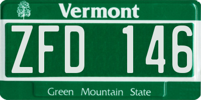 VT license plate ZFD146