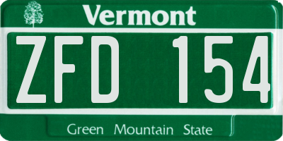 VT license plate ZFD154