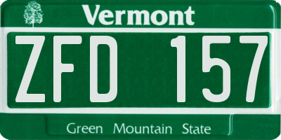 VT license plate ZFD157