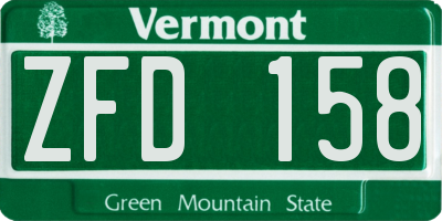 VT license plate ZFD158