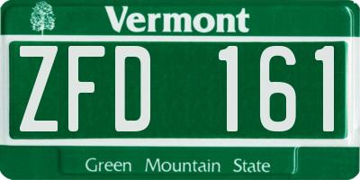 VT license plate ZFD161