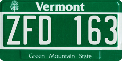 VT license plate ZFD163