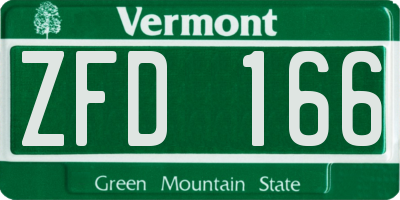VT license plate ZFD166