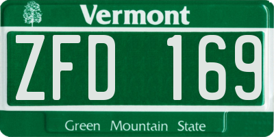 VT license plate ZFD169