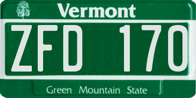 VT license plate ZFD170