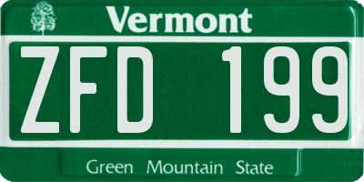 VT license plate ZFD199