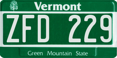 VT license plate ZFD229