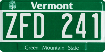 VT license plate ZFD241