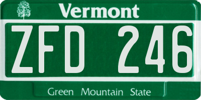 VT license plate ZFD246