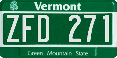 VT license plate ZFD271