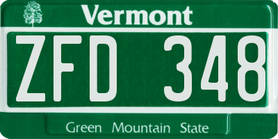 VT license plate ZFD348