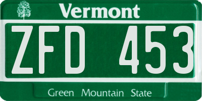 VT license plate ZFD453