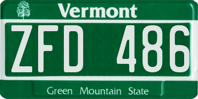 VT license plate ZFD486
