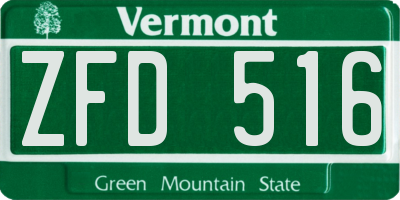 VT license plate ZFD516