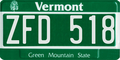 VT license plate ZFD518