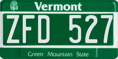 VT license plate ZFD527