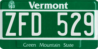 VT license plate ZFD529