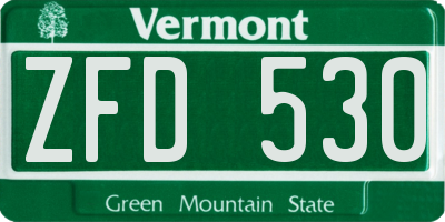 VT license plate ZFD530
