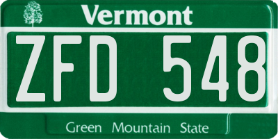 VT license plate ZFD548