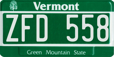 VT license plate ZFD558