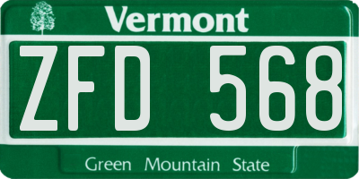 VT license plate ZFD568