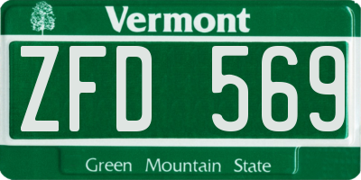 VT license plate ZFD569