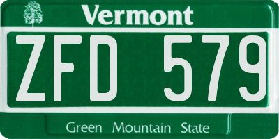 VT license plate ZFD579