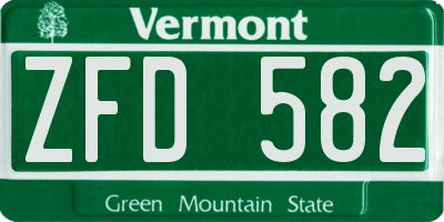 VT license plate ZFD582