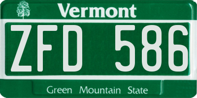 VT license plate ZFD586