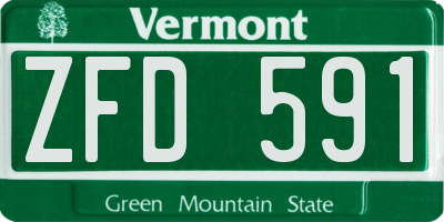 VT license plate ZFD591