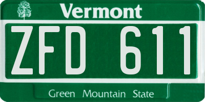 VT license plate ZFD611