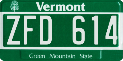 VT license plate ZFD614