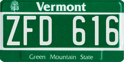 VT license plate ZFD616