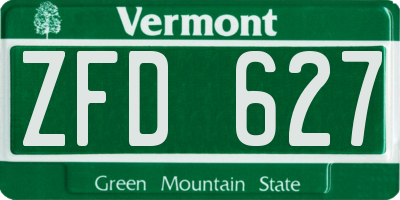 VT license plate ZFD627
