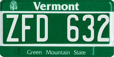 VT license plate ZFD632