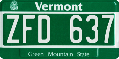 VT license plate ZFD637