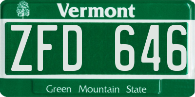 VT license plate ZFD646