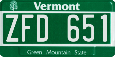 VT license plate ZFD651