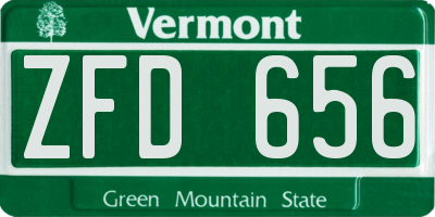 VT license plate ZFD656