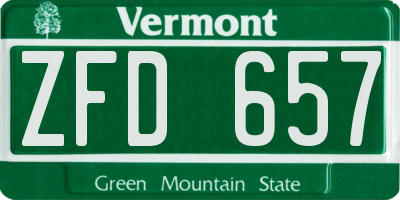 VT license plate ZFD657
