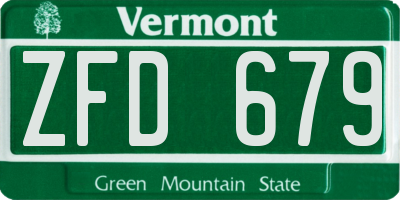 VT license plate ZFD679